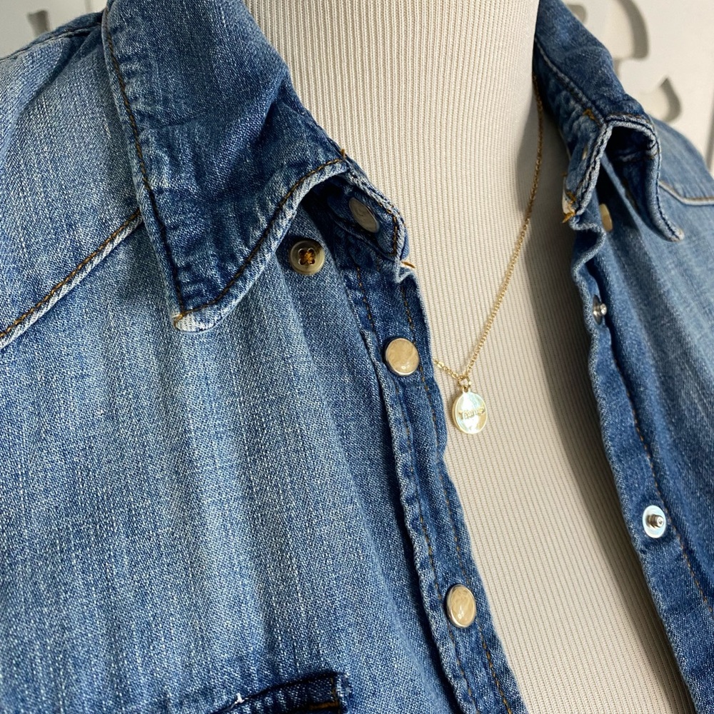 Chambray Denim Button Up - image 5